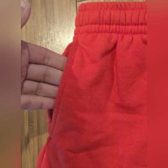 Divided Red Sweat Shorts W/ Pockets - Picture 3 of 6